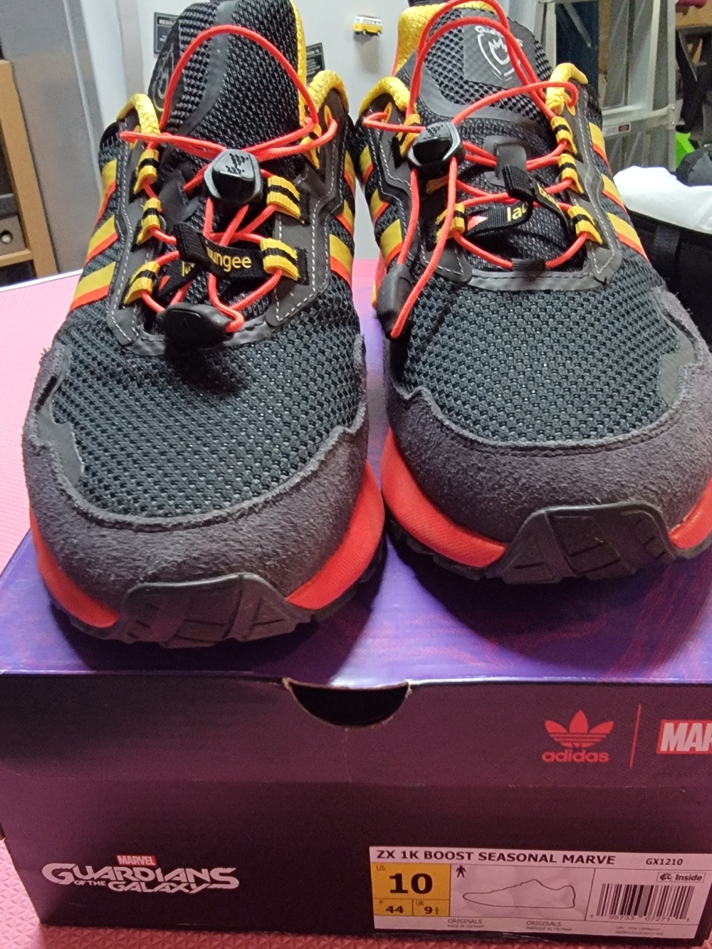 adidas Black, Red & Yellow Trail Sneakers